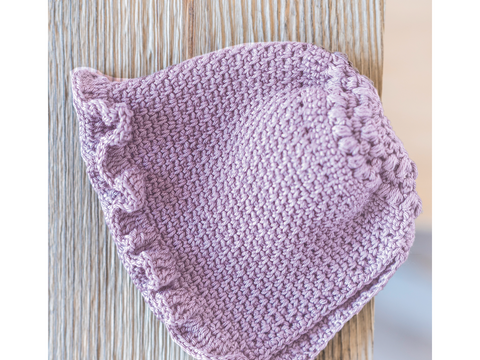 Bonnet / Baby-Mütze "Sanna" mit Rüsche Häkelanleitung // PDF