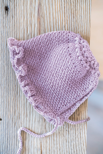 Bonnet / Baby-Mütze "Sanna" mit Rüsche Häkelanleitung // PDF