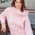 Longpulli mit weitem Kragen und Zopfmuster