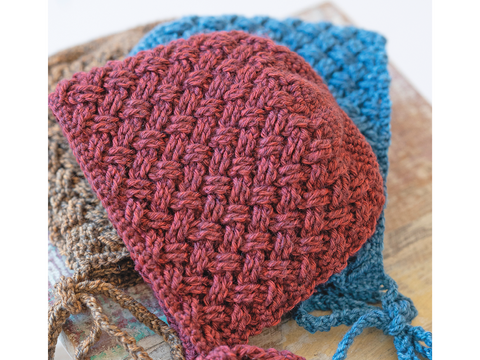 Bonnet / Baby-Mütze "Ebba" meliert im Flechtmuster Häkelanleitung // PDF