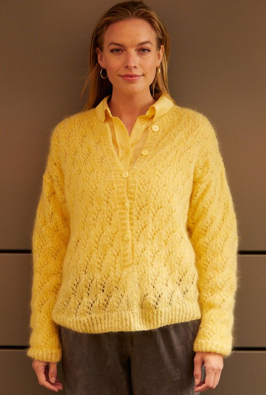 Flauschiger Ajour-Cardigan aus Mohairgarn - Bild 4