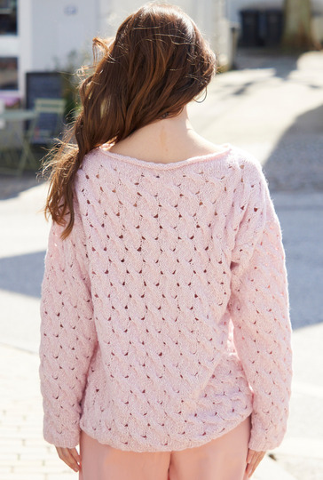 Pullover mit Rollbündchen und Zopfmuster