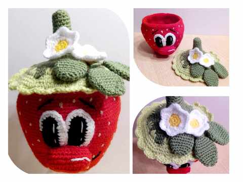 Häkelanleitung / Amigurumi / Erdbeer~Geschenke~Becher