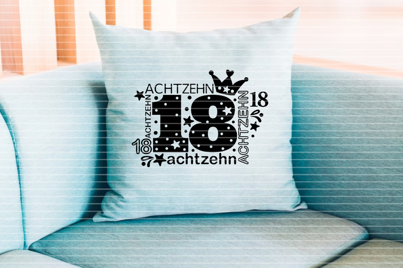 Zahl Achtzehn Plotterdatei SVG DXF