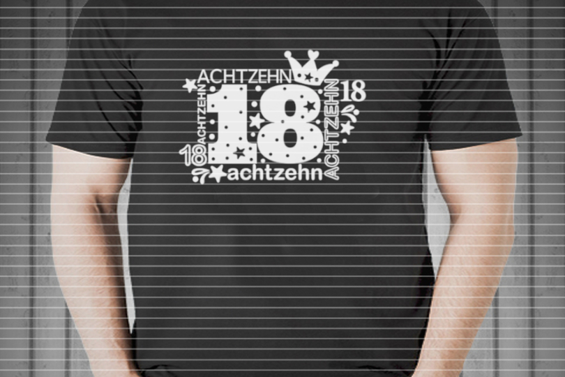 Zahl Achtzehn Plotterdatei SVG DXF