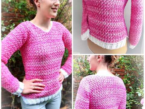 Häkelanleitung Pullover "Pink Lady" - alle Größen