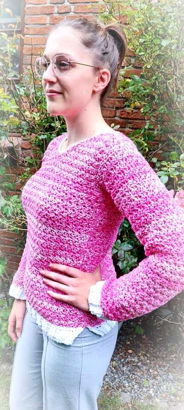 Häkelanleitung Pullover "Pink Lady" - alle Größen - Bild 8