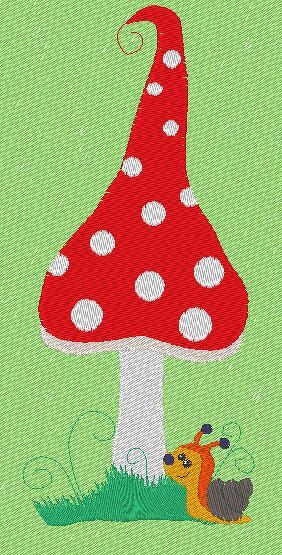 Fliegenpilz mit Schnecke inkl. Kissen ITH Stickdatei - Bild 13