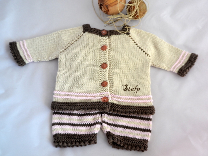 Strickanleitung * Baby Jacke & Hose * Set * 3 Größen