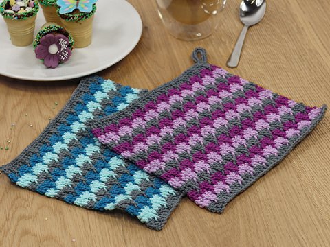 Häkelanleitung Topflappen "Piazza" 764108 (aqua/capri)