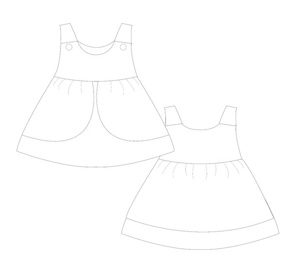 Baby Dress & Bloomers ROSA STELLA PDF Sewing Pattern 0m–4y