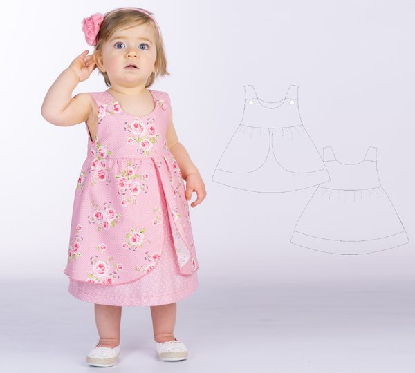 Babykleid & Pumphose ROSA STELLA PDF-Schnittmuster 50/56–98/104