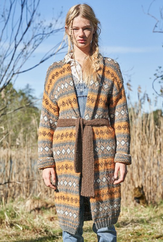 Edler Alpaka-Mantel mit Fair Isle Muster - Bild 3