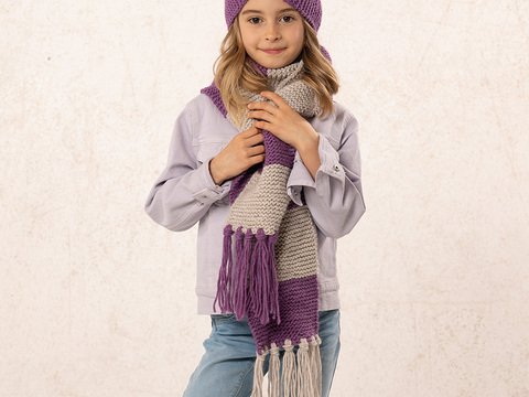 Strickanleitung Stirnband mit Schal "Bari" 764085