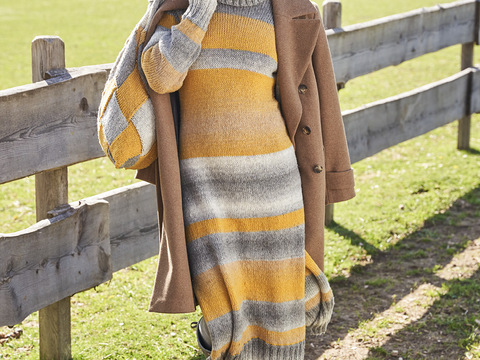 Herbstliches Kleid im Farbverlauf