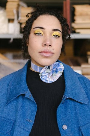 Necklace with rose flower, choker neckband sewing pattern, Simple Easy