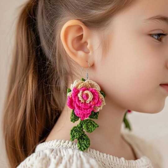 Häkelanleitung für Blumenohrringe