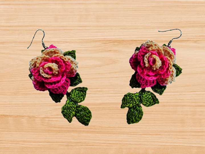 Häkelanleitung für Blumenohrringe