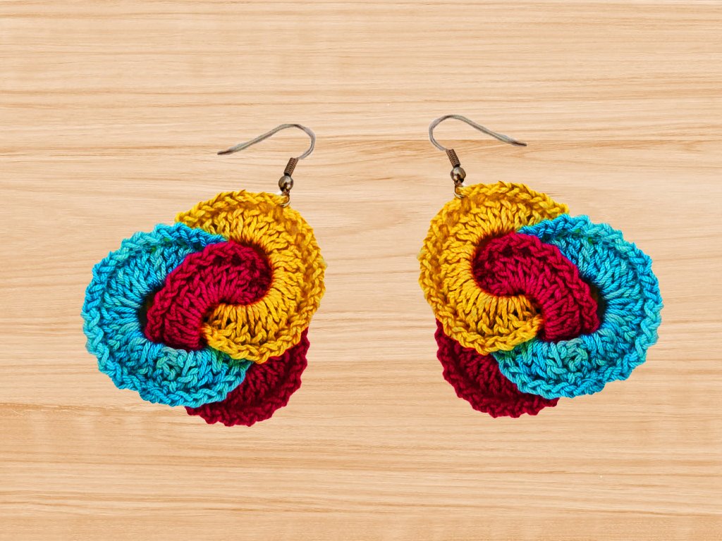Crochet circle Earrings Patter