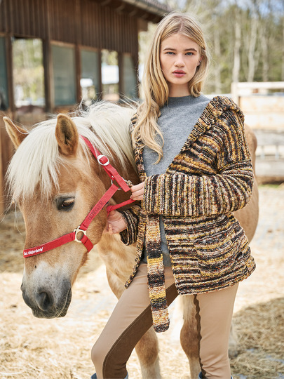 Jacke mit Kapuze aus Farbeffektgarn