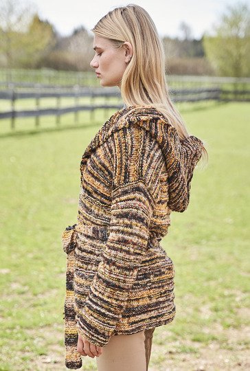 Jacke mit Kapuze aus Farbeffektgarn