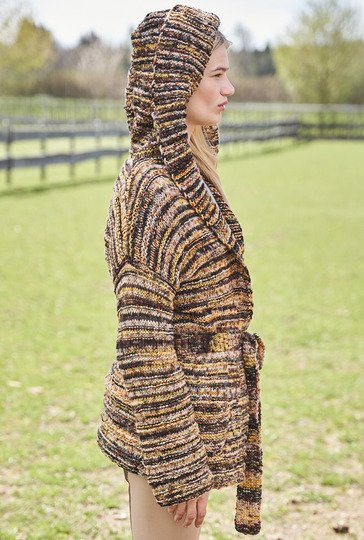 Jacke mit Kapuze aus Farbeffektgarn