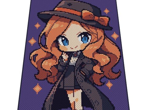 Häkelmuster * LITTLE DETECTIVE GIRL * Grafik für C2C Decke