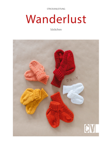 Baby-Söckchen "Wanderlust" mit gerippten Bund Strickanleitung // PDF