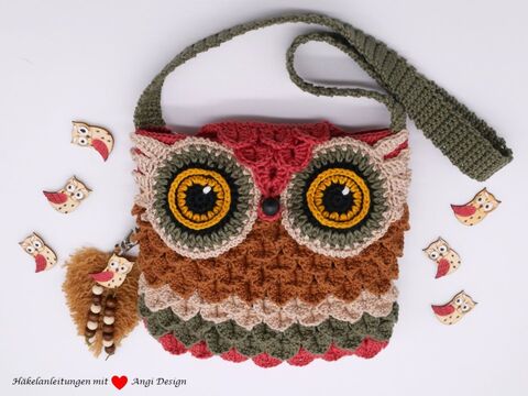 Häkelanleitung Häkeltasche / Umhängetasche im Eulen Design
