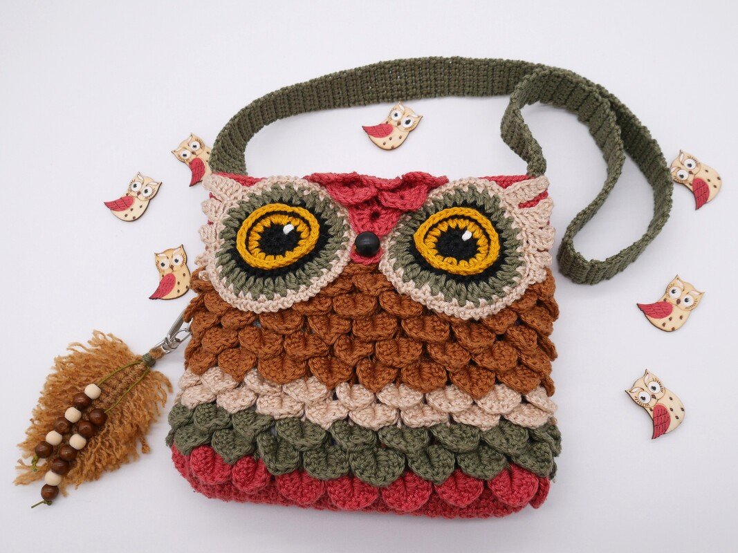 Häkelanleitung Häkeltasche / Umhängetasche im Eulen Design - Bild 2