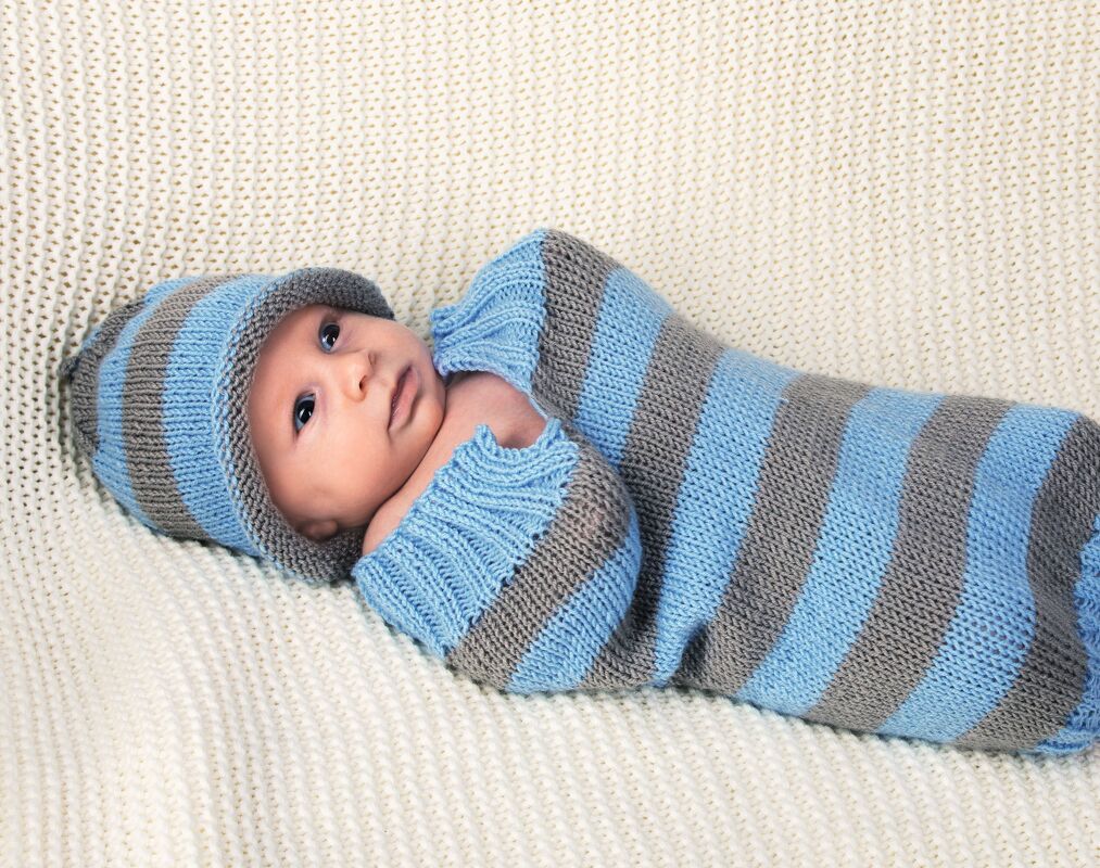 Baby-Set "Nesthäkchen" mit Pucksack und Mütze Strickanleitung // PDF