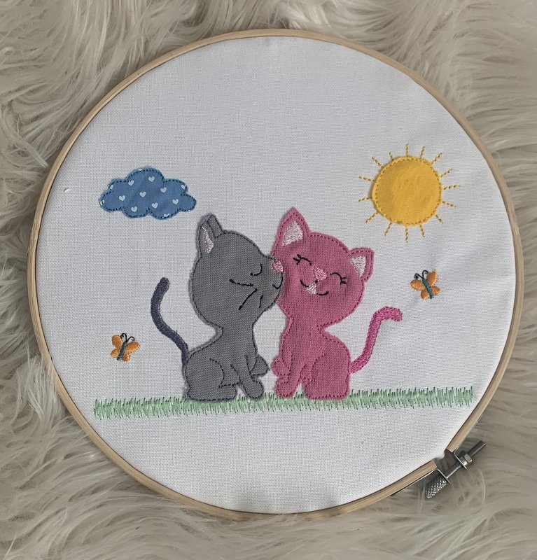 Stickdatei Doodle, Katze, Katzen in Love Taschenmotiv 860