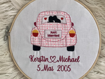 Stickdatei Doodle Hochzeitsauto, Hochzeit Set 862 Auto