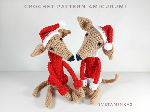 Whippet Crochet Pattern Greyhound Crochet Pattern Christmas Crochet Pattern