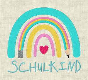 Stickdatei Einschulung Regenbogen Schulkind - Bild 4