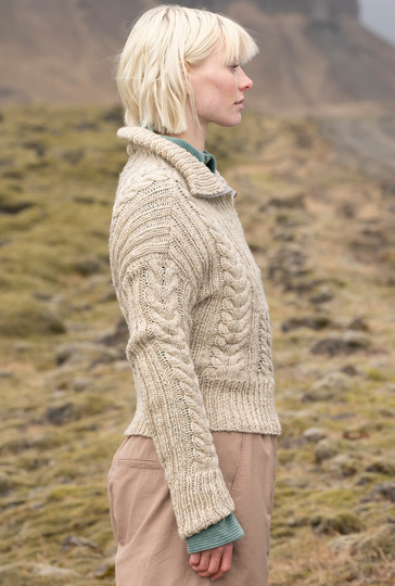 Zopfmusterpulli mit Reißverschluss