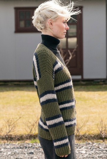 Gestreifte Patentmusterjacke