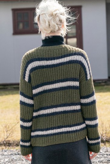 Gestreifte Patentmusterjacke