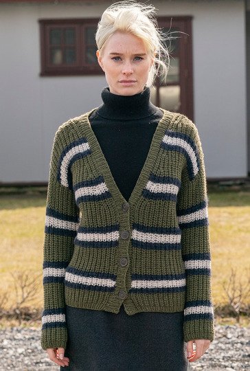 Gestreifte Patentmusterjacke