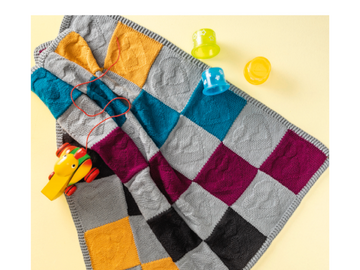 Baby-Decke / Patchwork-Decke "Herzklopfen" Strickanleitung // PDF