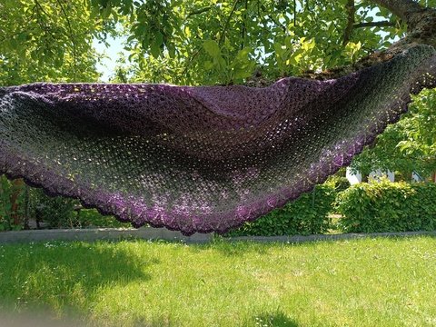 halbrundes Tuch Blumenwiese