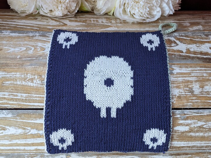 Strickanleitung Topflappen / Waschlappen "Freche Schafe" - in Doubleface