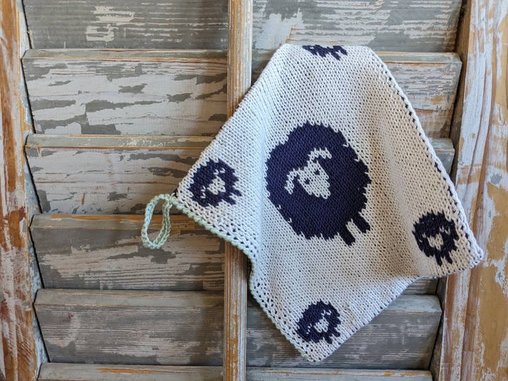 Strickanleitung Topflappen / Waschlappen "Freche Schafe" - in Doubleface