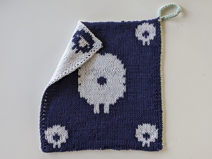 Strickanleitung Topflappen / Waschlappen "Freche Schafe" - in Doubleface