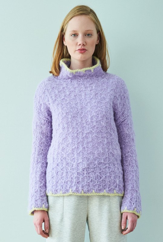 Pulli im raffinierten Rautenmuster mit zarten Häkelblenden - Bild 6