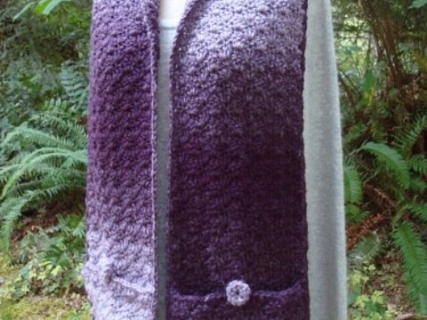 Shell Stitch Pocket Scarf - PA-328