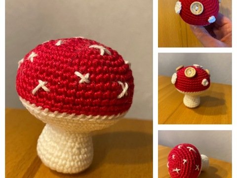 Glücksbringer häkeln: Fliegenpilz / Glückspilz (einfach, Anfängergeeignet)