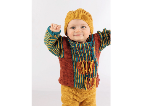 Baby-Set mit Jacke, Leggings, Mütze und Schal Strickanleitung // PDF