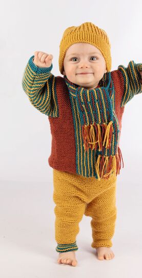 Baby-Set mit Jacke, Leggings, Mütze und Schal Strickanleitung // PDF
