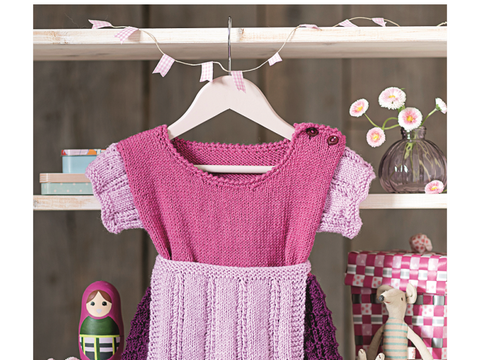 Baby-Trachten-Set "Sissi" Dirndl in Rosa-Tönen Strickanleitung // PDF